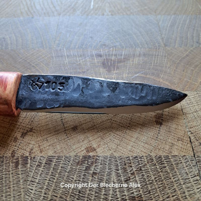Outdoormesser Eiszeitpferdeknochen mit Klinge aus einer 105er Haubitze des 1WK