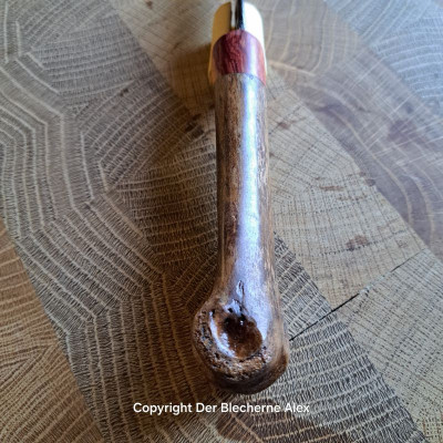 Outdoormesser Eiszeitpferdeknochen mit Klinge aus einer 105er Haubitze des 1WK
