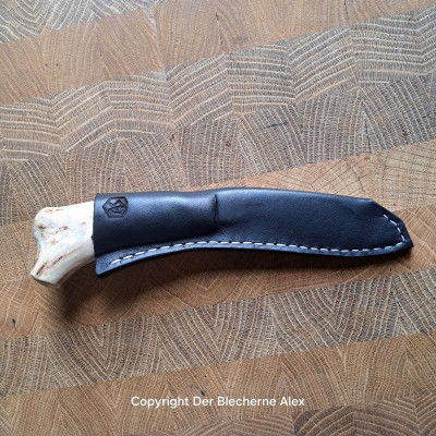 Outdoormesser Aus antikem Stemmeisen mit Rothirschgeweih Outdoormesser Aus antikem Stemmeisen mit Rothirschgeweih