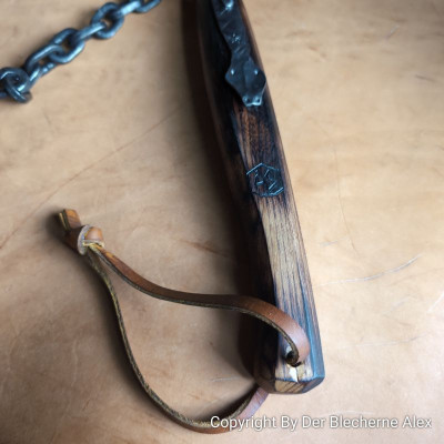 Handgeschmiedeter Morgenstern/ Schlagflegel aus Eisen mit Schlangenkopf