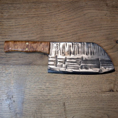 Küchen- Beil oder Grillbeil aus 1.2235 mit marokkanischer Thujaknolle