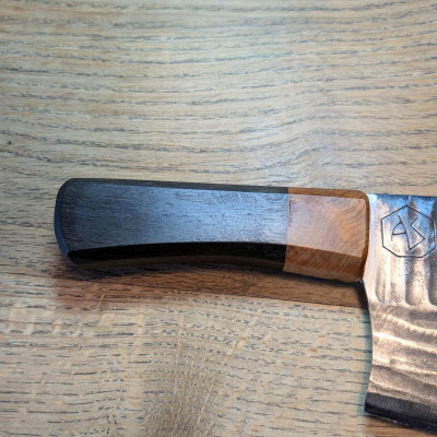 Küchenmesser/ Küchenbeil/ Grillbeil mit stabilisierter Flusseiche