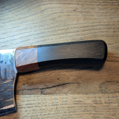 Küchenmesser/ Küchenbeil/ Grillbeil mit stabilisierter Flusseiche