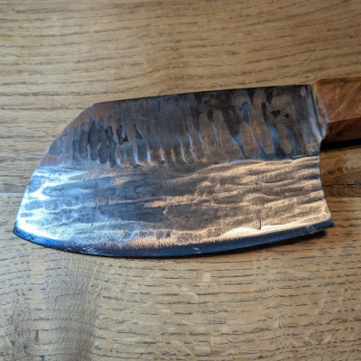 Küchenmesser/ Küchenbeil/ Grillbeil mit stabilisierter Flusseiche