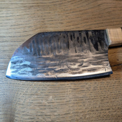 Küchenmesser/ Küchenbeil/ Grillbeil mit stabilisierter Flusseiche