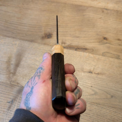 Küchenmesser/ Küchenbeil/ Grillbeil mit stabilisierter Flusseiche