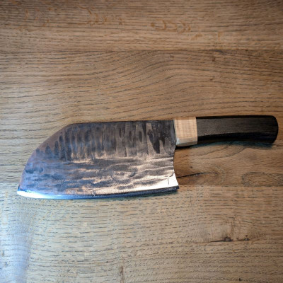Küchenmesser/ Küchenbeil/ Grillbeil mit stabilisierter Flusseiche