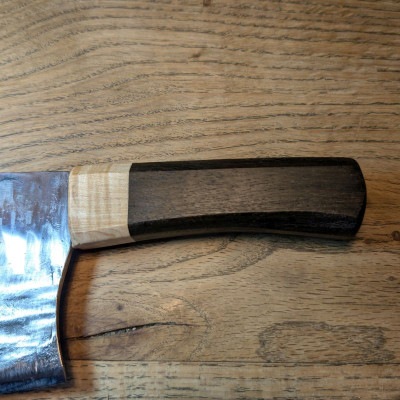 Küchenmesser/ Küchenbeil/ Grillbeil mit stabilisierter Flusseiche