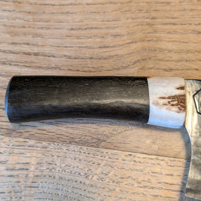Küchenmesser/ Küchenbeil/ Grillbeil mit stabilisierter Flusseiche