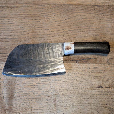Küchenmesser/ Küchenbeil/ Grillbeil mit stabilisierter Flusseiche