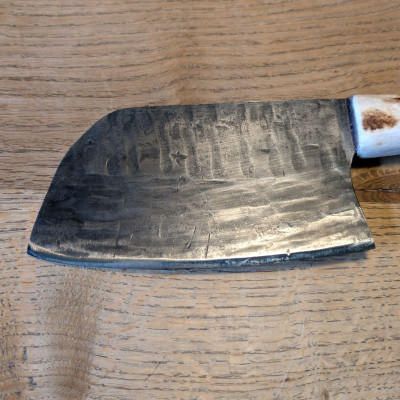 Küchenmesser/ Küchenbeil/ Grillbeil mit stabilisierter Flusseiche