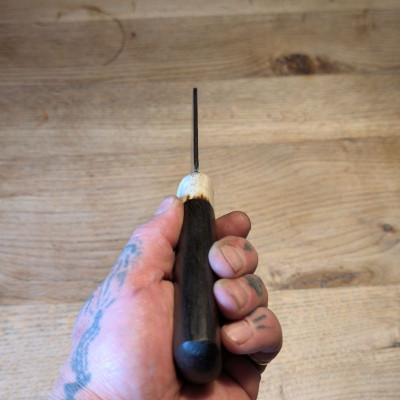 Küchenmesser/ Küchenbeil/ Grillbeil mit stabilisierter Flusseiche