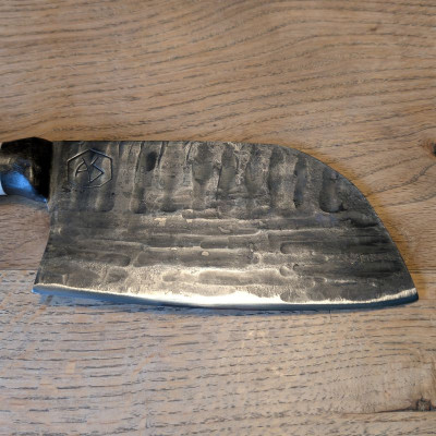 Küchenmesser/ Küchenbeil/ Grillbeil mit Rothirschgeweih