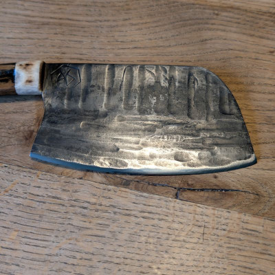 Das Mammut Beil Küchenmesser/ Küchenbeil/ Grillbeil mit Mammut- Rippe