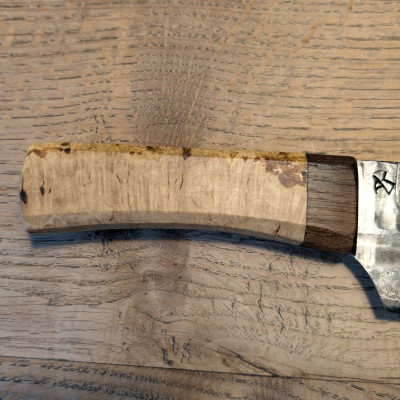 Küchenmesser Wolframstahl mit stabilisierter Robinien Knolle