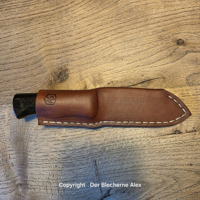 Outdoormesser/ Allzweckmesser mit Klinge aus der Kampfwagenkanone 43 Königstiger mit Mooreiche & Robinie
