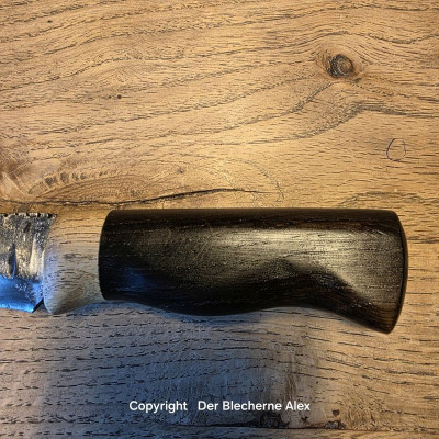 Outdoormesser/ Allzweckmesser mit Klinge aus der Kampfwagenkanone 43 Königstiger mit Mooreiche & Robinie