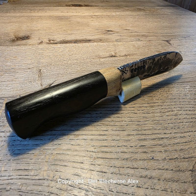 Outdoormesser/ Allzweckmesser mit Klinge aus der Kampfwagenkanone 43 Königstiger mit Mooreiche & Robinie