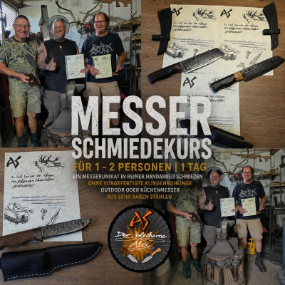 1-Tages-Messerschmiedekurs für 1-2 Teilnehmer (Outdoor/Küchenmesser) in Kleinstgruppen