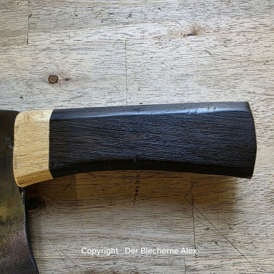 Küchenmesser/ Küchenbeil/ Grillbeil mit stabilisierter Flusseiche