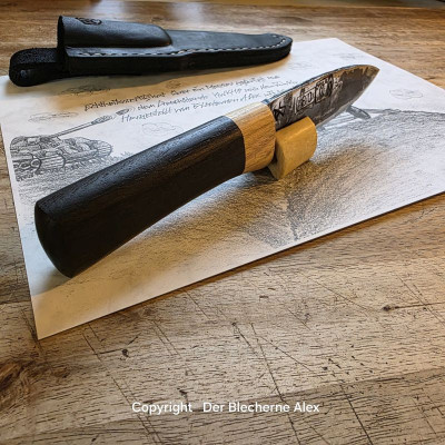 Allzweckmesser Kruppstahl Königtiger Nr.80 mit Flusseiche