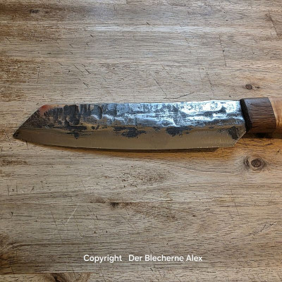 Küchenmesser/Grillmesser aus dem Rohr MK20 des Marders mit Maserbirke