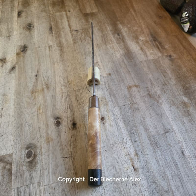 Küchenmesser/Grillmesser aus dem Rohr MK20 des Marders mit Maserbirke