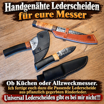 Handgefertigte Lederscheide aus Rinderleder passend für euer Messer