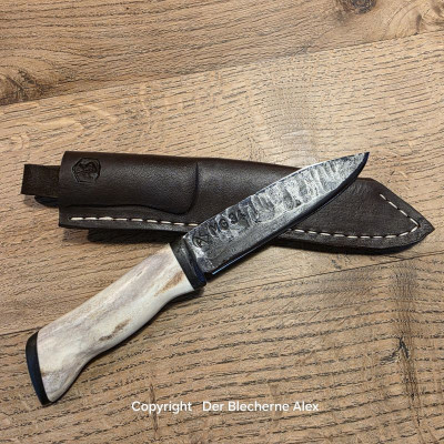 Outdoormesser/Allzweckmesser MG34 des 2WK mit Rothirsch