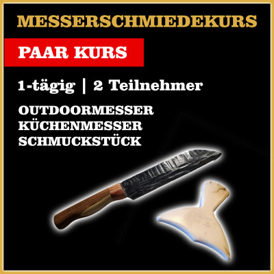 1-Tages-Messerschmiedekurs für Paare (Ein Messer und ein Schmuckstück)